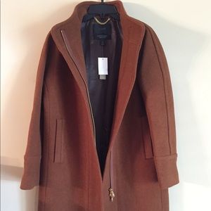 J.Crew Stadium Cloth Cocoon Coat Cocoa Size 8